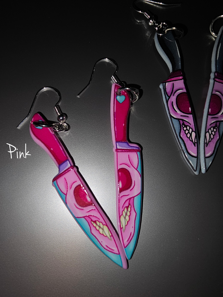 Stabby little guy earrings