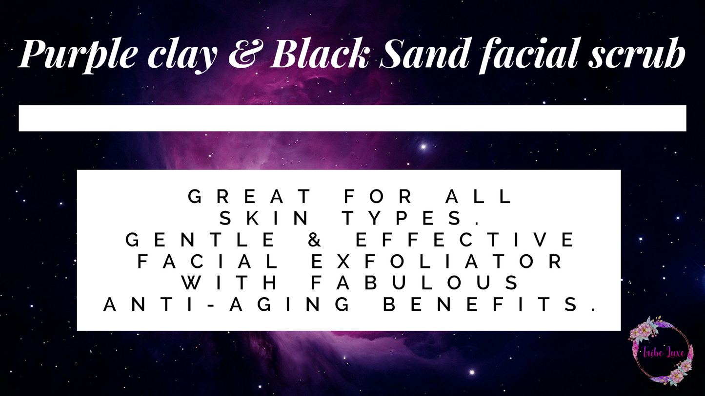 Purple clay & Black sand facial scrub